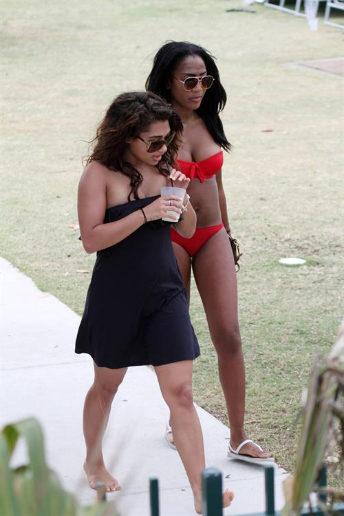 Alexandra Burke bikinis Miami on March 6, 2011 