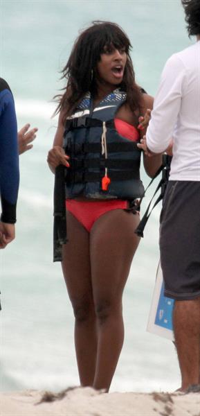 Alexandra Burke bikinis Miami on March 6, 2011 