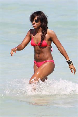 Alexandra Burke bikini candids Miami March 7, 2011 