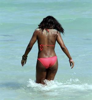 Alexandra Burke bikini candids Miami March 7, 2011 
