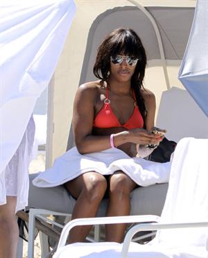 Alexandra Burke bikini candids Miami March 7, 2011 
