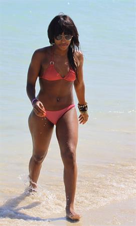 Alexandra Burke bikini candids Miami March 7, 2011 
