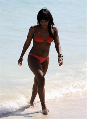 Alexandra Burke bikini candids Miami March 7, 2011 