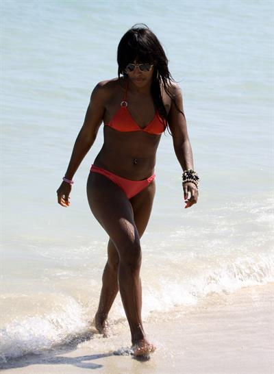 Alexandra Burke bikini candids Miami March 7, 2011 