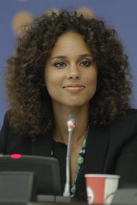 Alicia Keys attends the United Nations Social Innovation Summit in New York on May 5, 2012