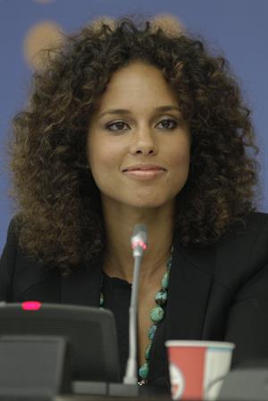 Alicia Keys attends the United Nations Social Innovation Summit in New York on May 5, 2012