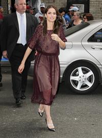 Amanda Peet arriving for David Letterman appearance on March 13, 2012