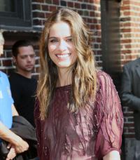 Amanda Peet arriving for David Letterman appearance on March 13, 2012