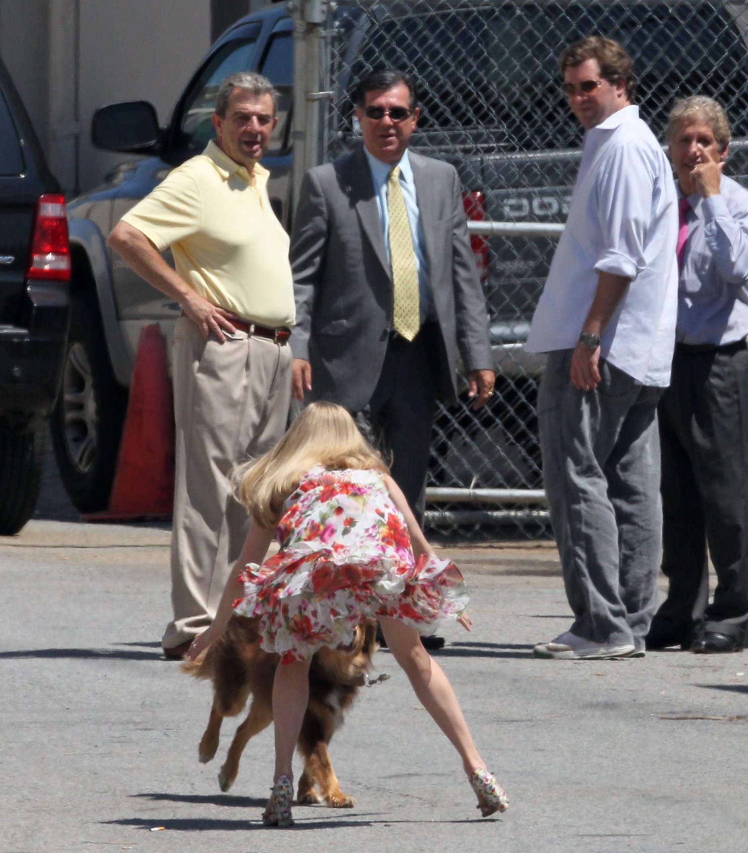 Amanda Seyfried on the set of The Wedding in Stamford on July 28, 2011