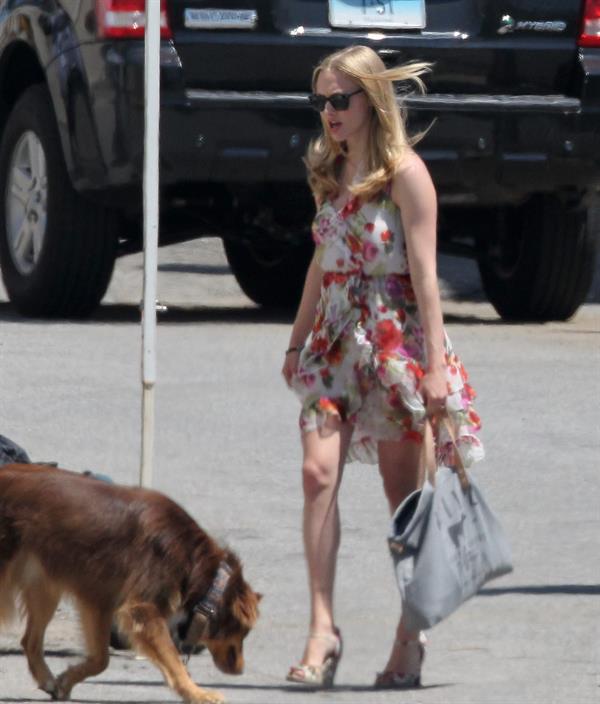 Amanda Seyfried on the set of The Wedding in Stamford on July 28, 2011