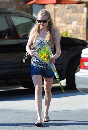 Amanda Seyfried picks up some flowers in Hollywood on October 10, 2010 