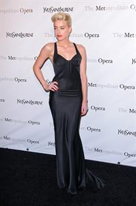 Amber Heard attending the Metropolitan Opera Gala premiere of Manon in New York on March 26, 2012 
