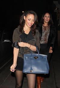 Amelle Berrabah leaving the Mayfair Hotel in London on November 11, 2011 