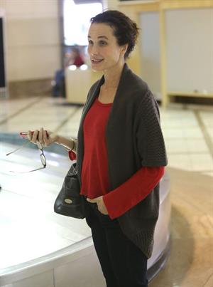 Andie MacDowell arriving on a flight at LAX airport December 7, 2012 