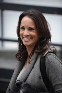 Andrea McLean outside London Studios on April 16, 2012