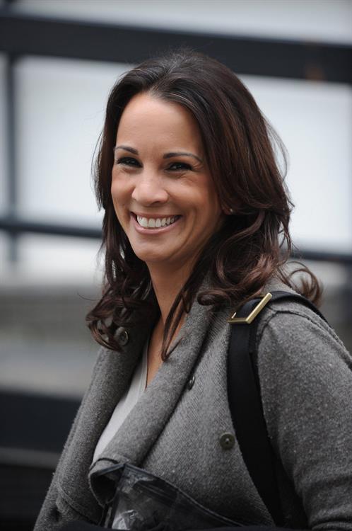 Andrea McLean outside London Studios on April 16, 2012