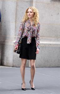 AnnaSophia Robb on the set of The Carrie Diaries in New York City on March 24, 2012