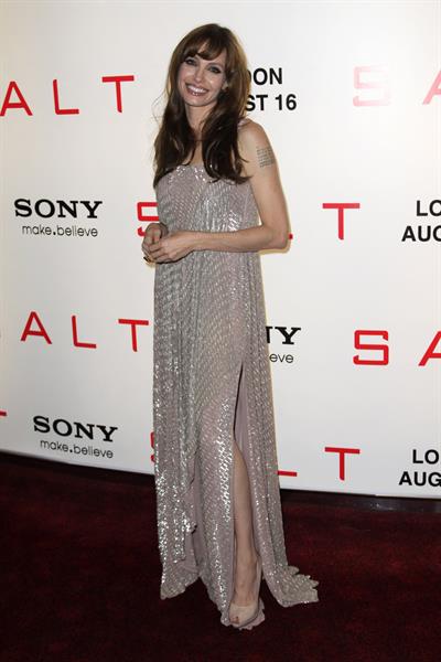 Angelina Jolie Salt Premiere in London on August 16, 2010 