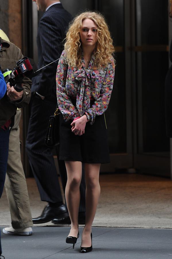 AnnaSophia Robb on the set of The Carrie Diaries in New York City on March 24, 2012