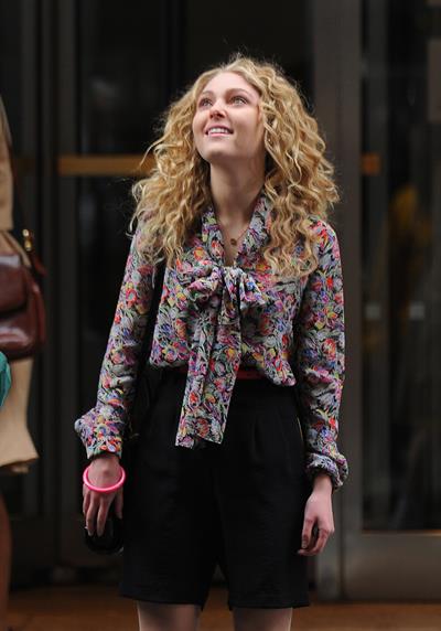 AnnaSophia Robb on the set of The Carrie Diaries in New York City on March 24, 2012