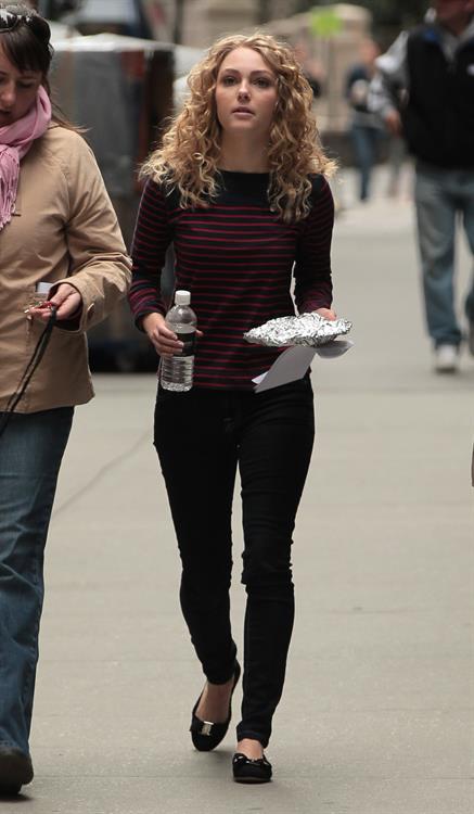 AnnaSophia Robb on the set of The Carrie Diaries in New York City on March 24, 2012