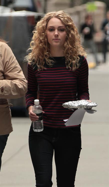 AnnaSophia Robb on the set of The Carrie Diaries in New York City on March 24, 2012