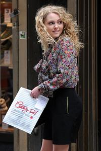 AnnaSophia Robb on the set of The Carrie Diaries in New York City on March 24, 2012