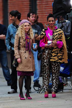AnnaSophia Robb set of The Carrie Diaries in NYC 10/26/12 