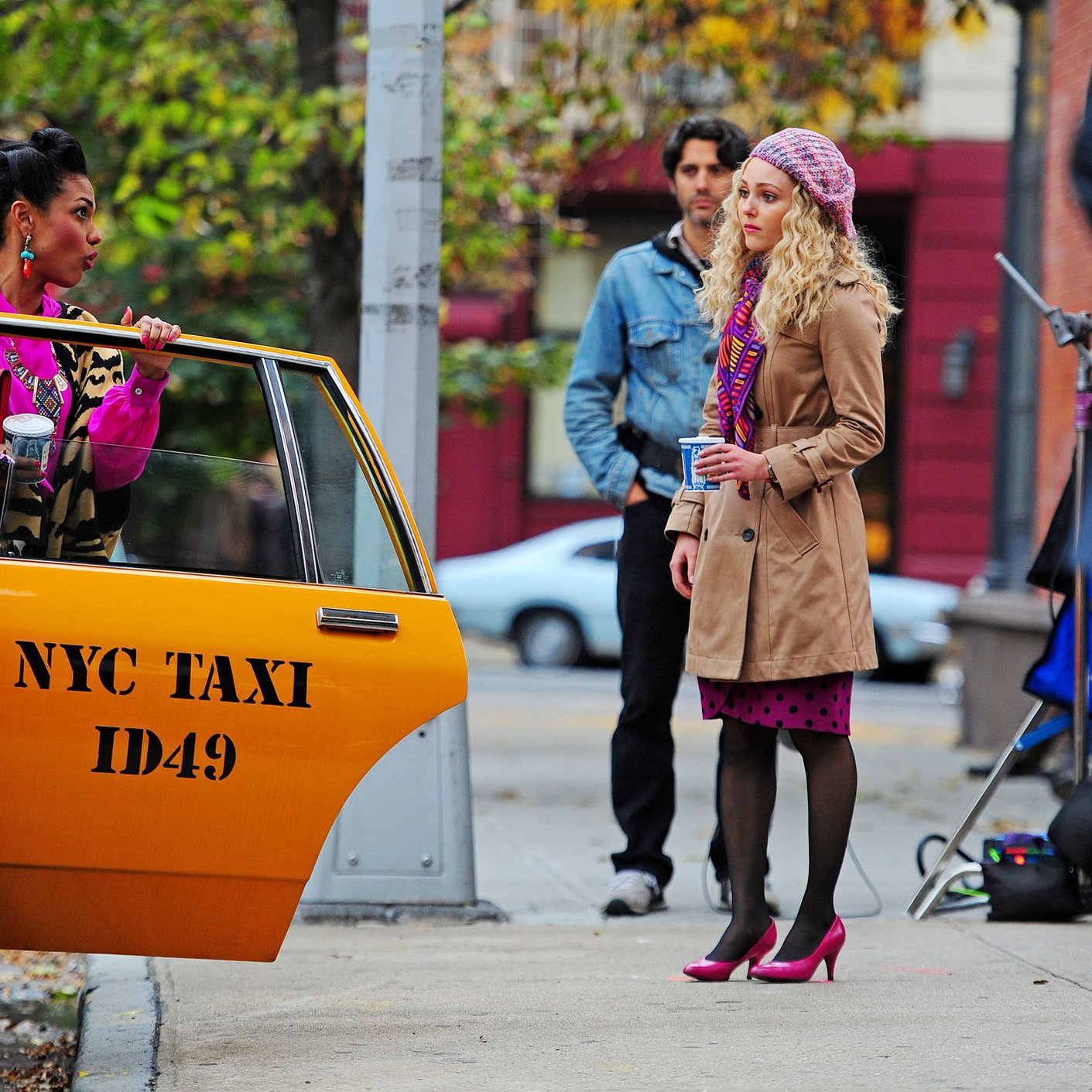 AnnaSophia Robb set of The Carrie Diaries in NYC 10/26/12 