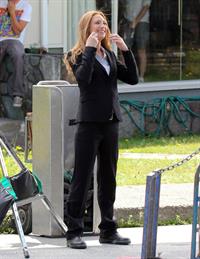 Anna Torv on the set of Fringe in Vancouver Canada on August 2, 2011