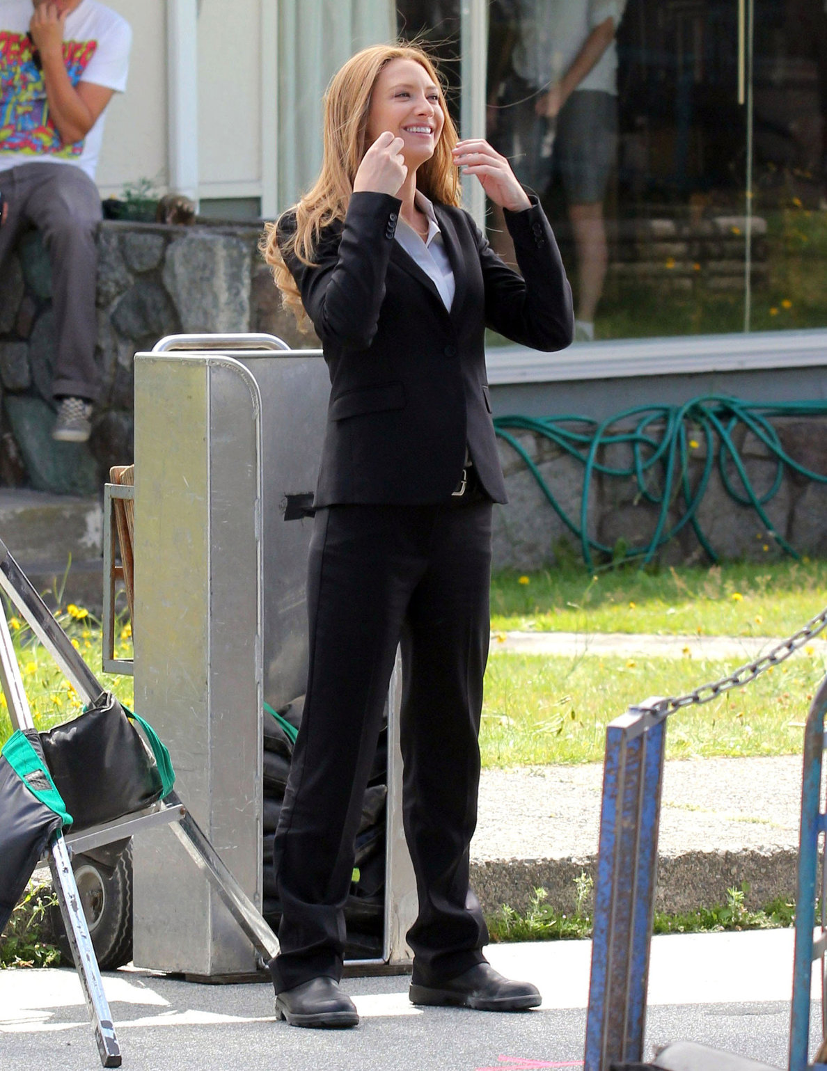 Anna Torv on the set of Fringe in Vancouver Canada on August 2, 2011