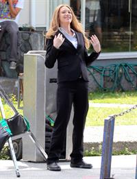 Anna Torv on the set of Fringe in Vancouver Canada on August 2, 2011
