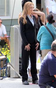 Anna Torv on the set of Fringe in Vancouver Canada on August 2, 2011