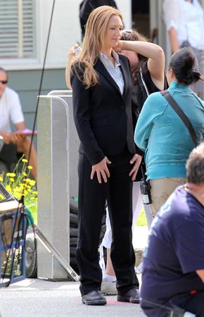 Anna Torv on the set of Fringe in Vancouver Canada on August 2, 2011