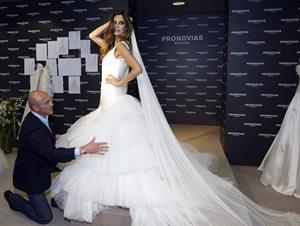 Ariadne Artiles presents Pronovias 2011 collection in Barcelona Spain on May 17, 2010