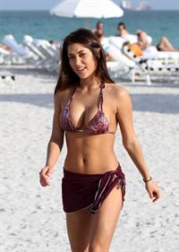 Arianny Celeste bikini candids on a beach in Miami on February 16, 2012