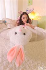 Sexy Easter Bunny gives a blowjob