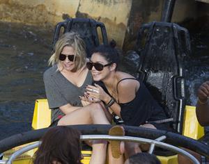 Ashley Benson and Vanessa Hudgens at Busch Gardens in Tampa Bay on March 3, 2012