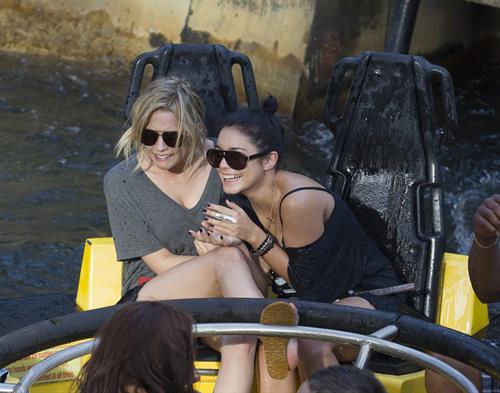Ashley Benson and Vanessa Hudgens at Busch Gardens in Tampa Bay on March 3, 2012