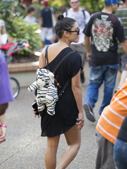 Ashley Benson and Vanessa Hudgens at Busch Gardens in Tampa Bay on March 3, 2012