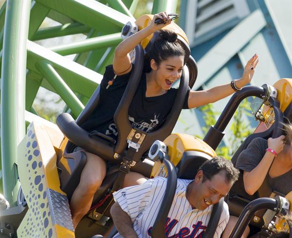 Ashley Benson and Vanessa Hudgens at Busch Gardens in Tampa Bay on March 3, 2012