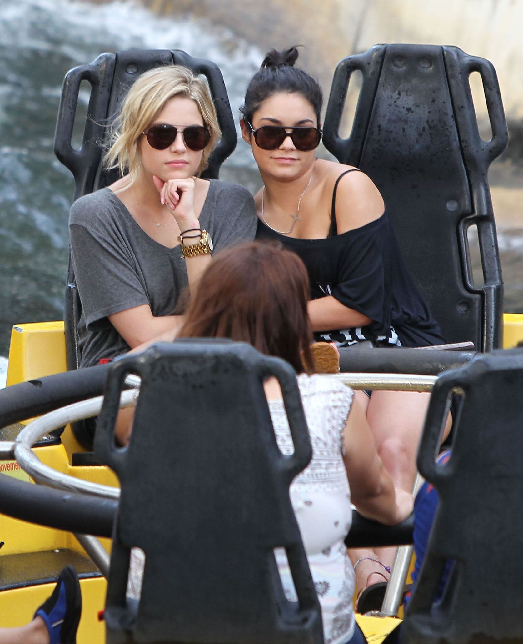 Ashley Benson and Vanessa Hudgens at Busch Gardens in Tampa Bay on March 3, 2012
