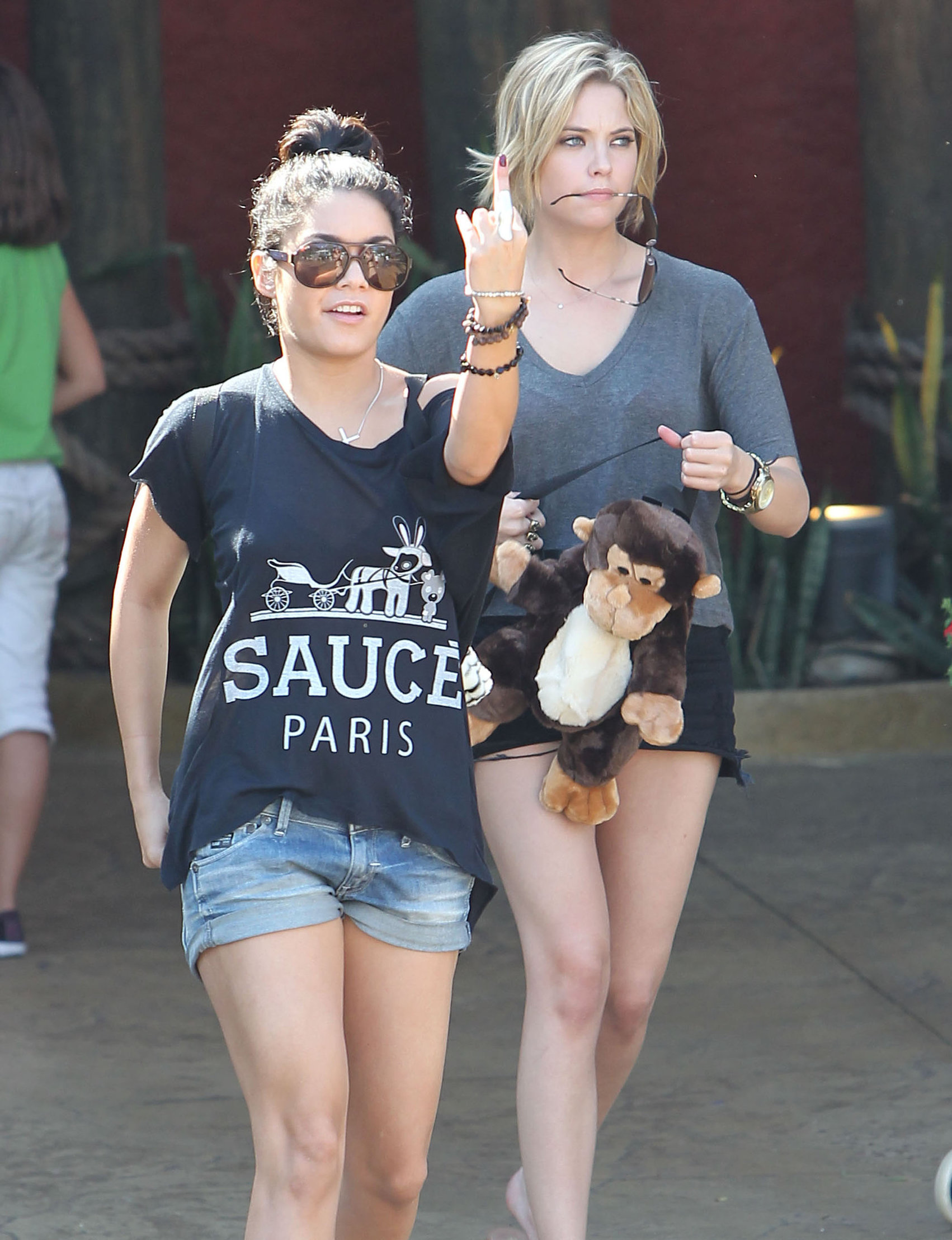 Ashley Benson and Vanessa Hudgens at Busch Gardens in Tampa Bay on March 3, 2012