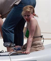 Avril Lavigne in a green bikini in Cabo, Mexico on July 27, 2012