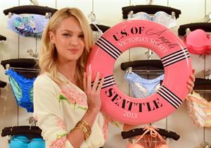 Candice Swanepoel Victoria's Secret U.S. Of Angels Swim Summer Tour Stops In Bellevue, Washington on July 10, 2013 