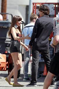 Carly Rae Jepsen   The Kiss music video set candids in Burbank   September 19, 2012 