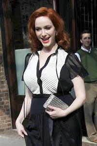 Christina Hendricks outside her hotel in New York City on March 22, 2012