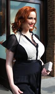 Christina Hendricks outside her hotel in New York City on March 22, 2012