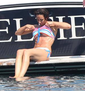 Christine Bleakley bikini boat candids July 2010 