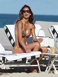 Claudia Galanti bikini candids in Miami Beach 12/7/12 